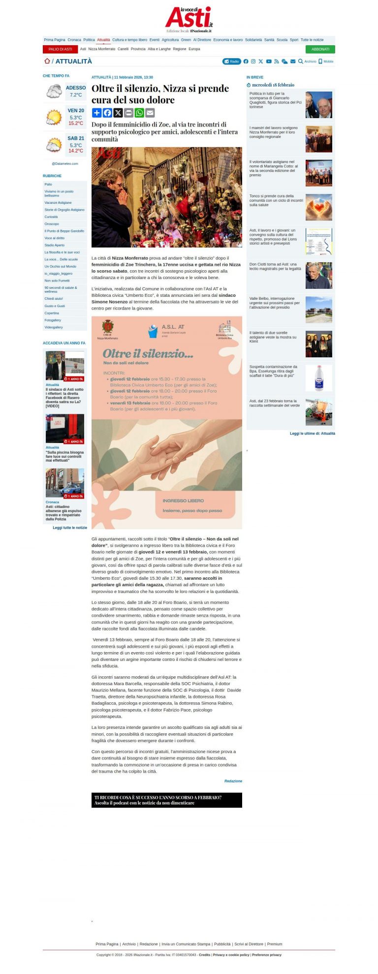 Il femminicidio ad Asti di Zoe Trinchero