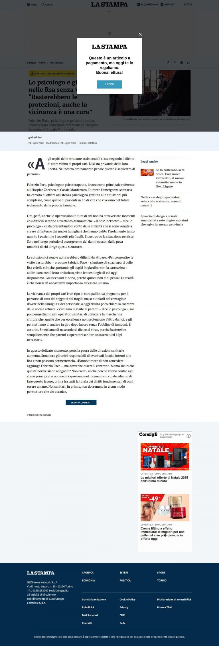 Lo psicologo e gli anziani